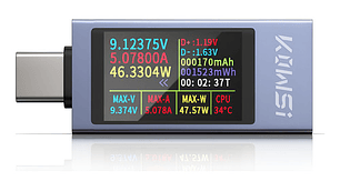 Medidor Digital Usb-c Pd Tester 430v 012a Lcd  Voltímetro