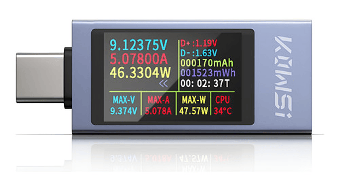 Medidor Digital Usb-c Pd Tester 430v 012a Lcd  Voltímetro 1