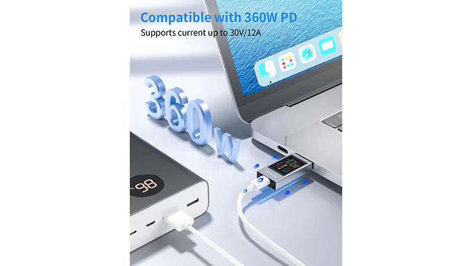 Medidor Digital Usb-c Pd Tester 430v 012a Lcd  Voltímetro 4