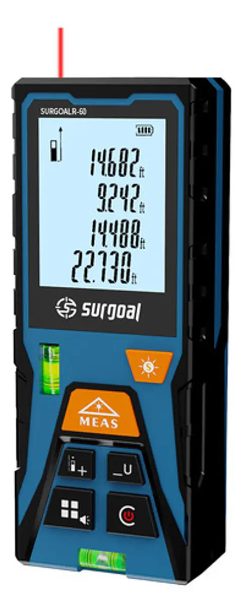 Medidor De Distancia Láser 60 Lcd, Cálculo De Área  ±2 Mm
