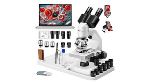 Microscopio Binocular 40x-2000x Led Doble Wifi Versión