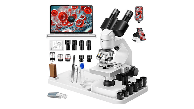 Microscopio Binocular 40x-2000x Led Doble Wifi Versión 1