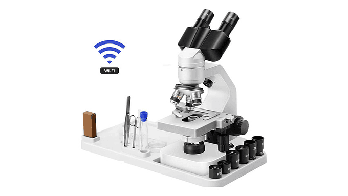 Microscopio Binocular 40x-2000x Led Doble Wifi Versión 4