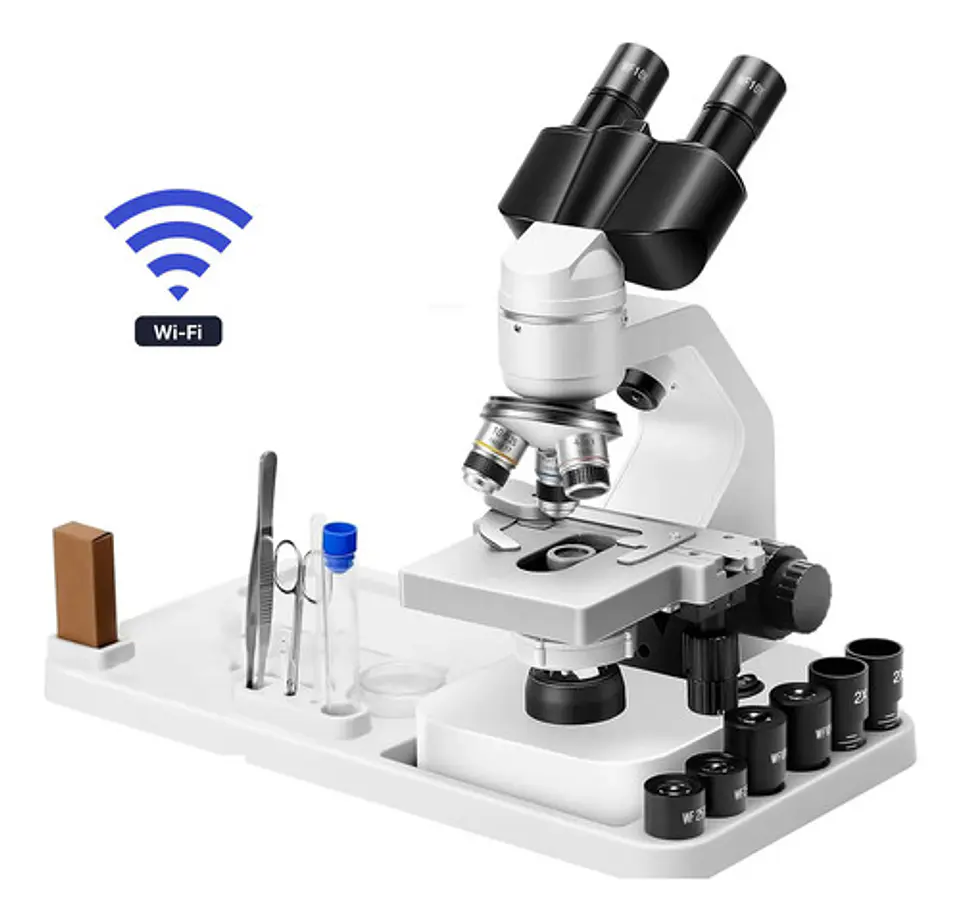 Microscopio Binocular 40x-2000x Led Doble Wifi Versión 4