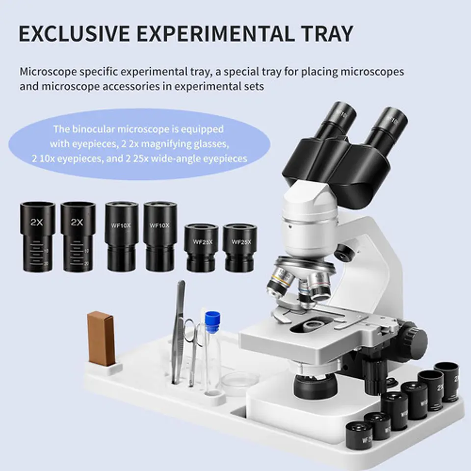 Microscopio Binocular 40x-2000x Led Doble Wifi Versión 6