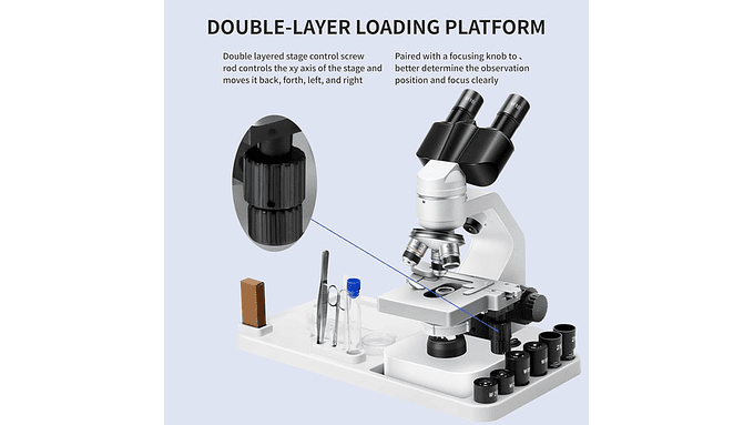 Microscopio Binocular 40x-2000x Led Doble Wifi Versión 7