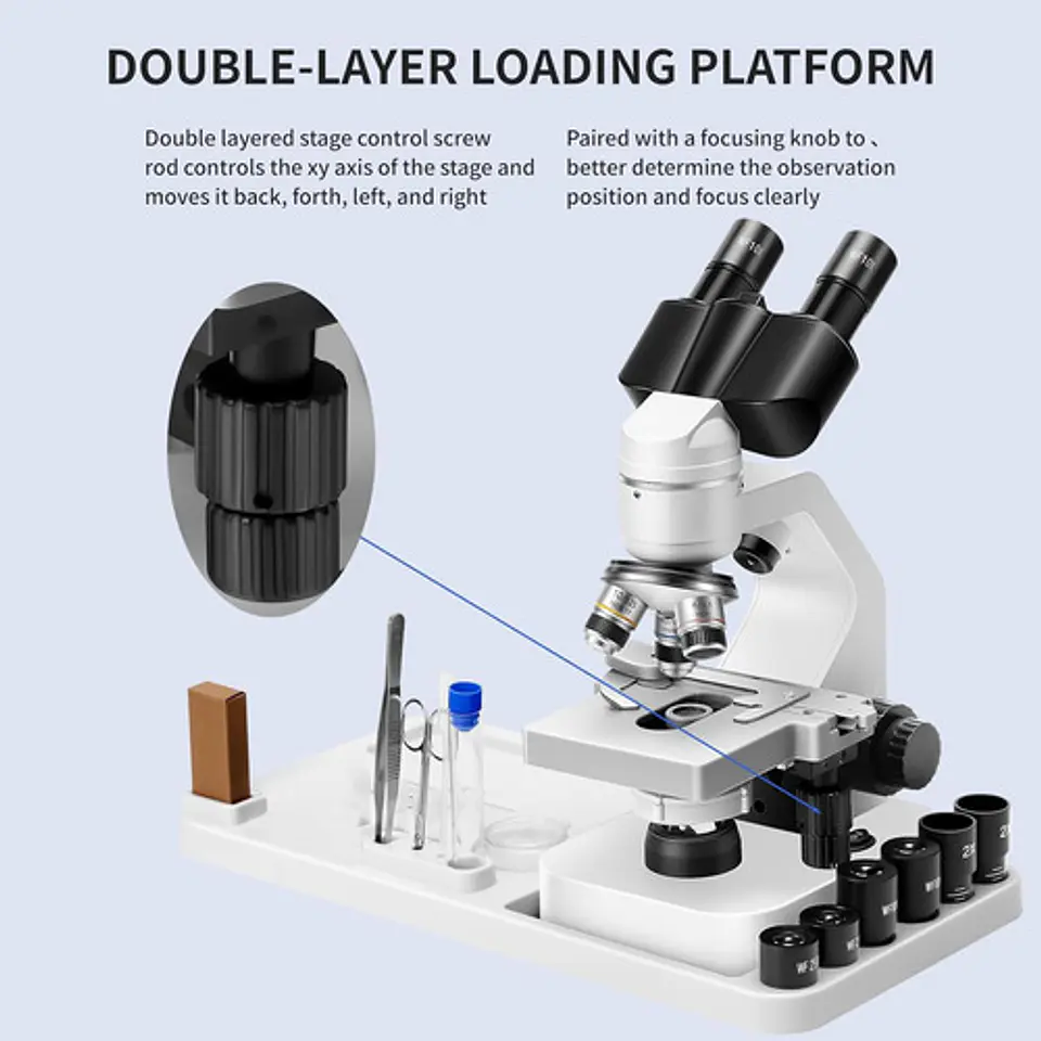 Microscopio Binocular 40x-2000x Led Doble Wifi Versión 7