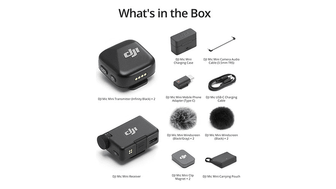 Micrófono Dji Mic Mini Dual (2 Tx + 1 Rx ) + Estuche Carga 4