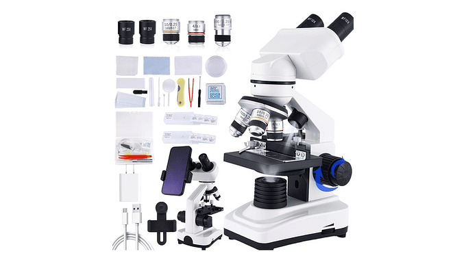 Microscopio Binocular 40x2500x Led Dual Y Oculares Wf25x 1