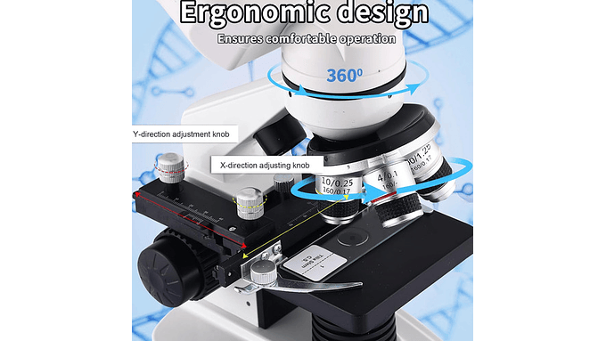 Microscopio Binocular 40x2500x Led Dual Y Oculares Wf25x 2