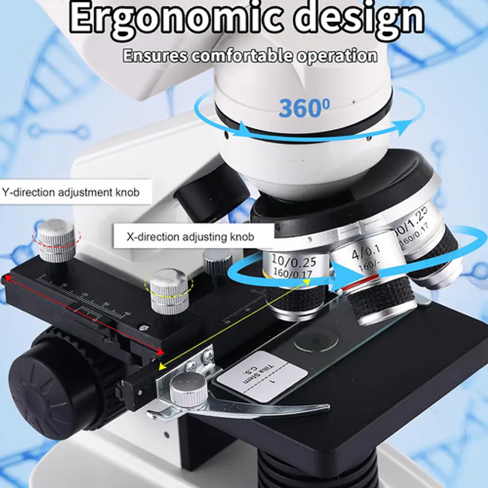 Microscopio Binocular 40x2500x Led Dual Y Oculares Wf25x 2