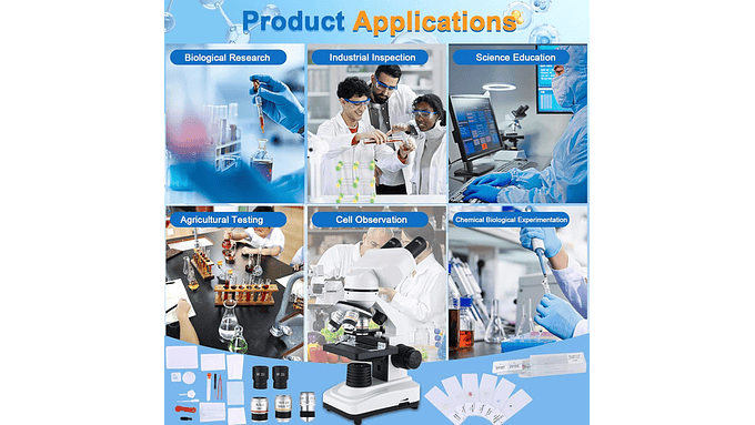 Microscopio Binocular 40x2500x Led Dual Y Oculares Wf25x 3