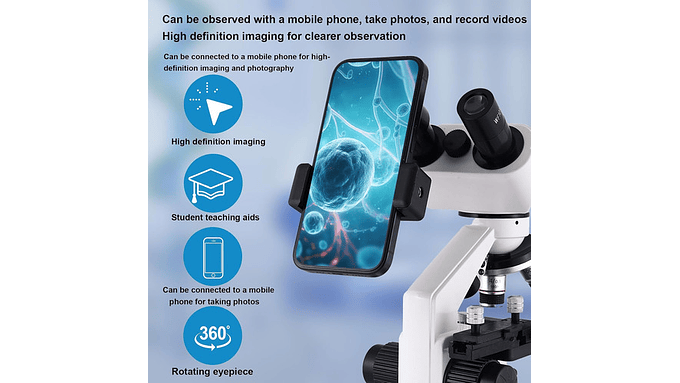 Microscopio Binocular 40x2500x Led Dual Y Oculares Wf25x 6