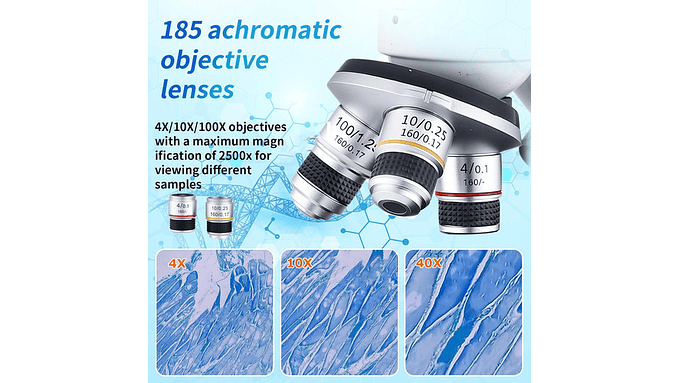 Microscopio Binocular 40x2500x Led Dual Y Oculares Wf25x 7