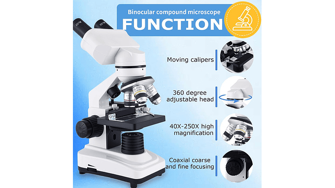 Microscopio Binocular 40x2500x Led Dual Y Oculares Wf25x 8