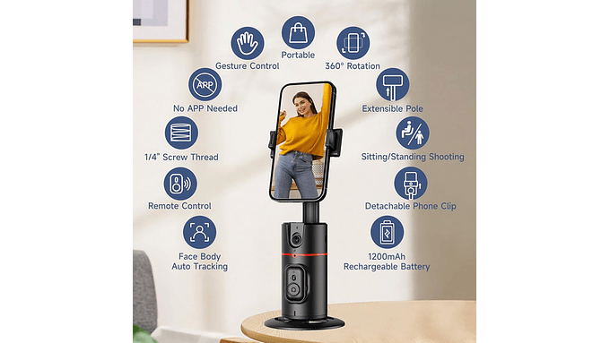 Trípode De Seguimiento Facial Automático Con Control Remoto 7