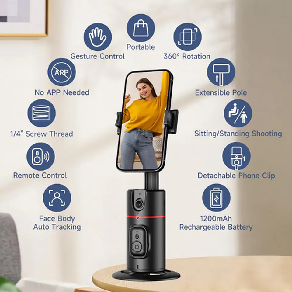 Trípode De Seguimiento Facial Automático Con Control Remoto 7