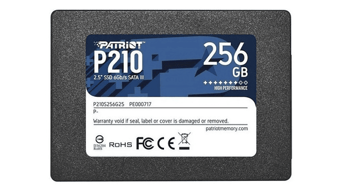 Disco Solido Ssd Patriot P210 256gb Sata 500mb/s Pc Notebook - Excelente (Reacondicionado) 9