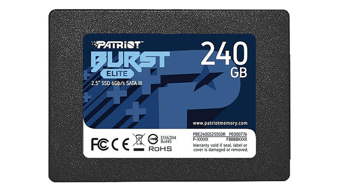 Disco Solido Ssd Patriot Burst Elite Gaming 240gb Sata 3 2,5 Color Gris - Excelente (Reacondicionado) 1