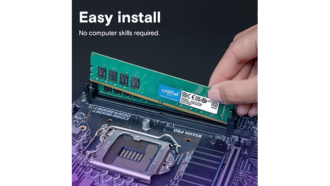 Memoria Ram Crucial 8gb Ddr4 2400mhz Udimm Color Verde 3