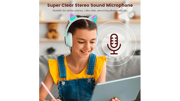 Auriculares Gamer Inalambricos Cat Stn-28 Luz Led Color Aqua 6