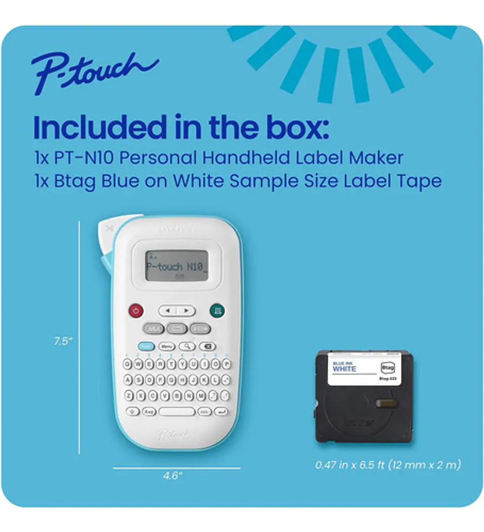 Rotuladora Portátil Brother P-touch Pt-n10  Etiquetas Adhes 2