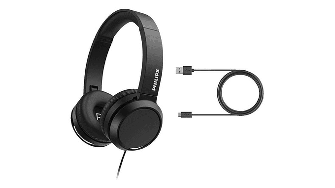 Auriculares Supraurales Philips Tah4105bk Plegable Aislamiento De Sonido Microfono Control Remoto En Cable 8