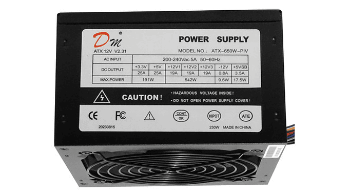 Fuente Poder Atx 650w Sata Requiere Cable Poder C13 4816 4