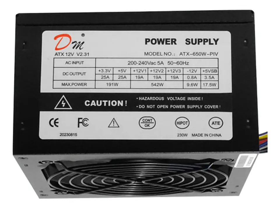 Fuente Poder Atx 650w Sata Requiere Cable Poder C13 4816 4