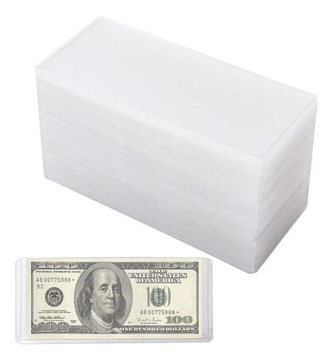 20 Estuches Billetes Pvc Rígido 17,27x7,37 Cm Impermeable