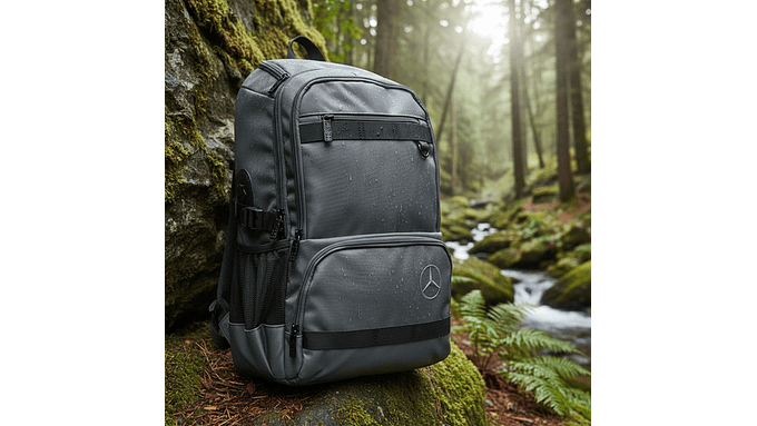 Mochila Impermeable Mercedes-benz Explorer Gris Puerto Usb 1