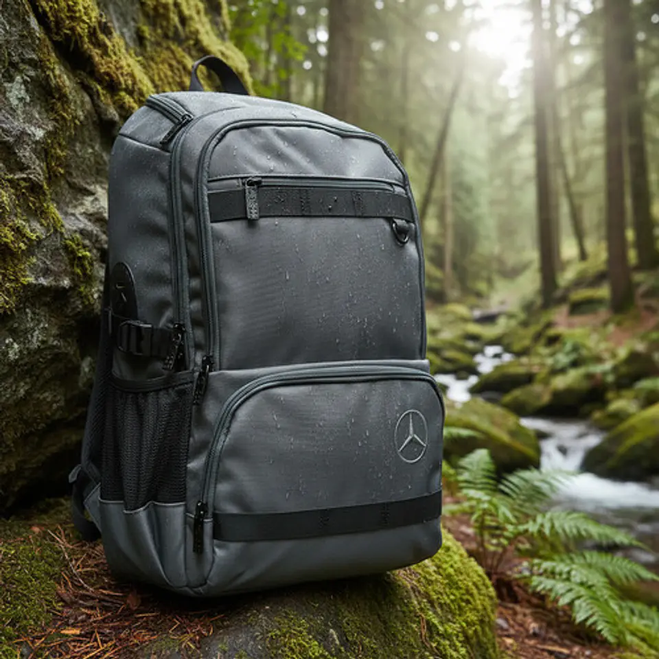 Mochila Impermeable Mercedes-benz Explorer Gris Puerto Usb 2