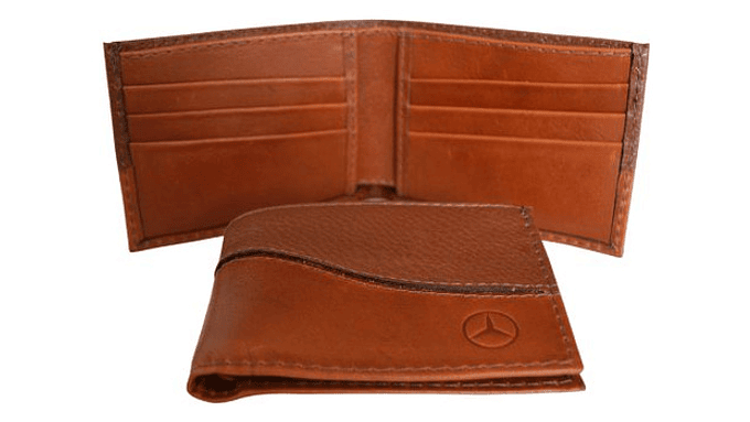 Billetera Hombre Doble Tarjeta Cognac Mercedes-benz 6