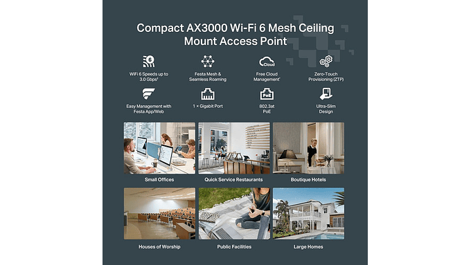 Punto De Acceso Inalámbrico Tp-link Festa F65 Wi-fi 6 Ax3000 7