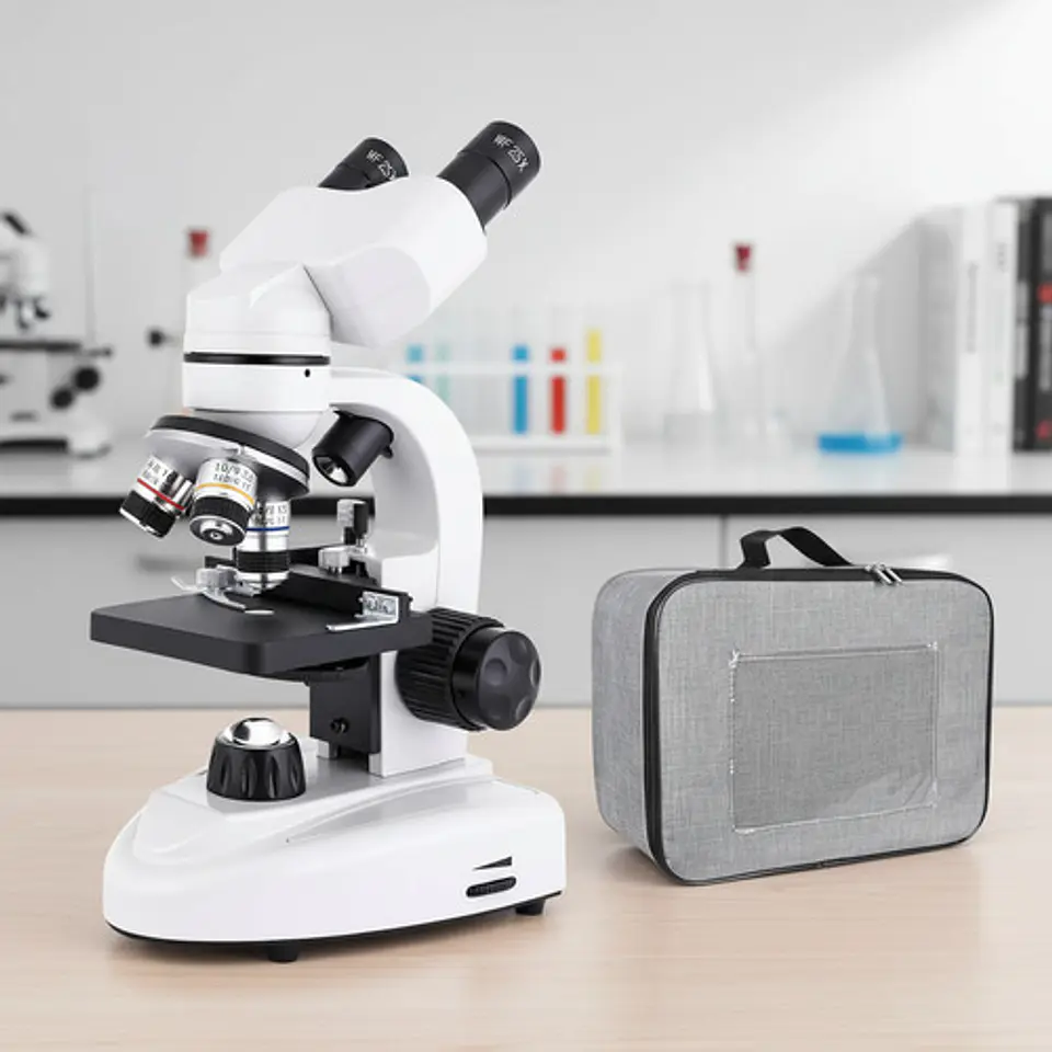 Microscopio Binocular 40x-2500x Led Dual Wf10x Y Wf25x 2