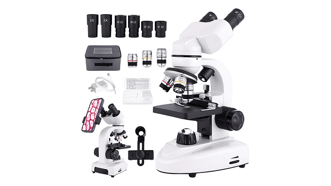 Microscopio Binocular 40x-2500x Led Dual Wf10x Y Wf25x 3