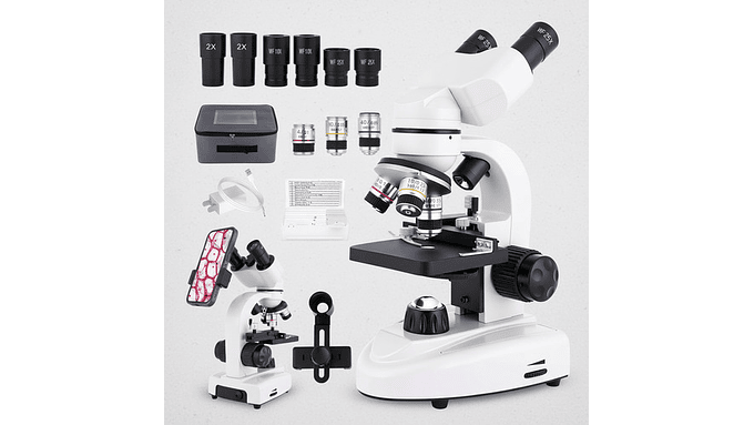 Microscopio Binocular 40x-2500x Led Dual Wf10x Y Wf25x 5