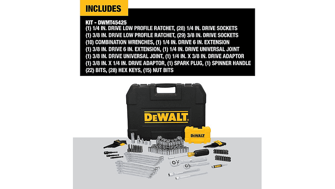Juego Herramientas Dewalt 142 Pzs 1/4 Y 3/8 Sae/métrico 4