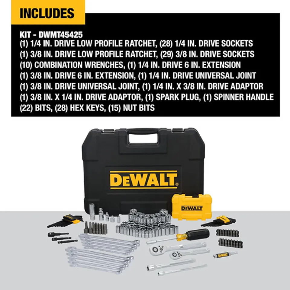 Juego Herramientas Dewalt 142 Pzs 1/4 Y 3/8 Sae/métrico 4