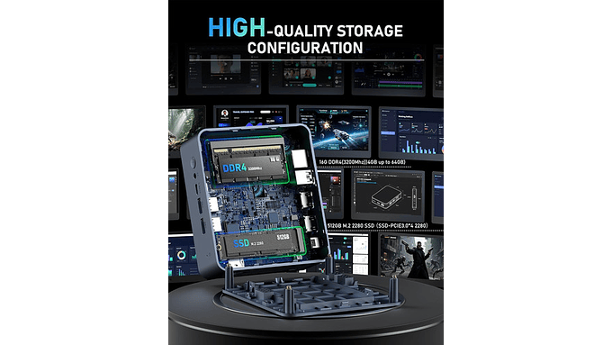 Mini Pc Ryzen 5 3550h 16gb 512gb Ssd 4k Dual Hdmi Usb 3.2 6