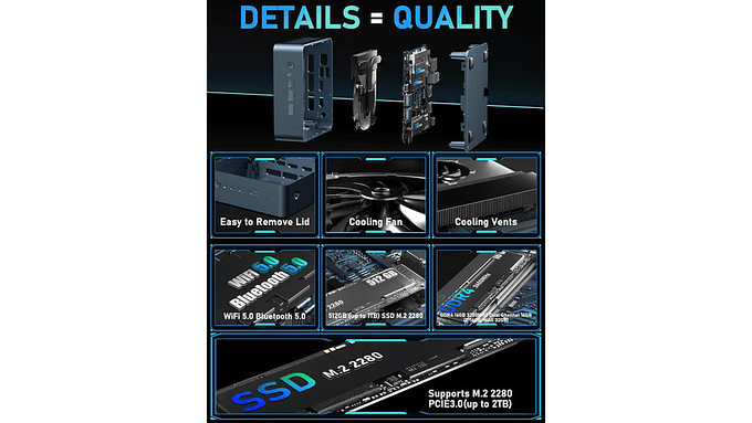 Mini Pc Ryzen 5 3550h 16gb 512gb Ssd 4k Dual Hdmi Usb 3.2 8