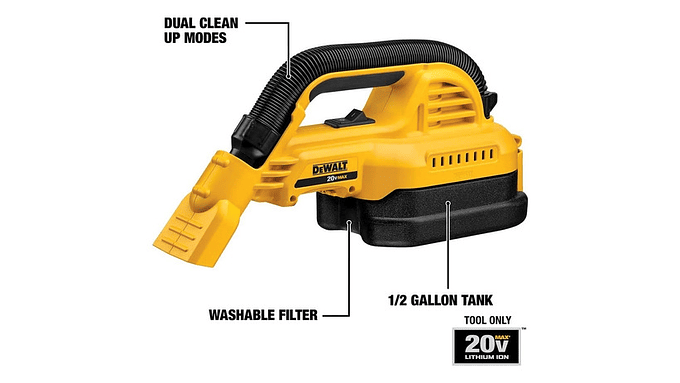 Aspiradora Portátil Dewalt 20v Max Mojado/seco 1/2 Galón 2