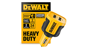 Cargador Auto 12v Dewalt Usb-a 24w  Carga Rápida 2 Usb