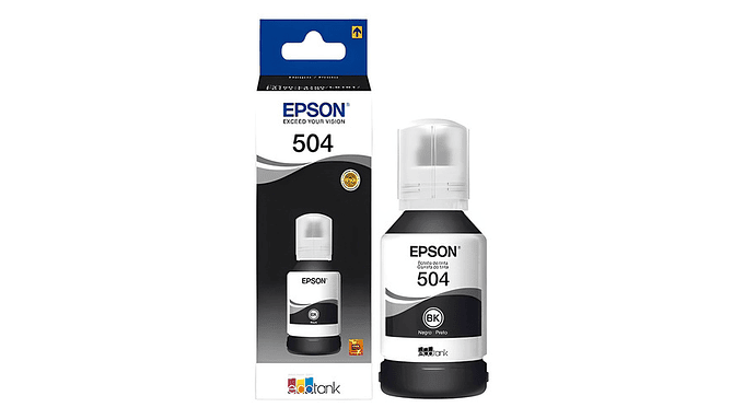 Tinta Botella Epson T504 127ml Ecotank Negro C13t03n12a 2