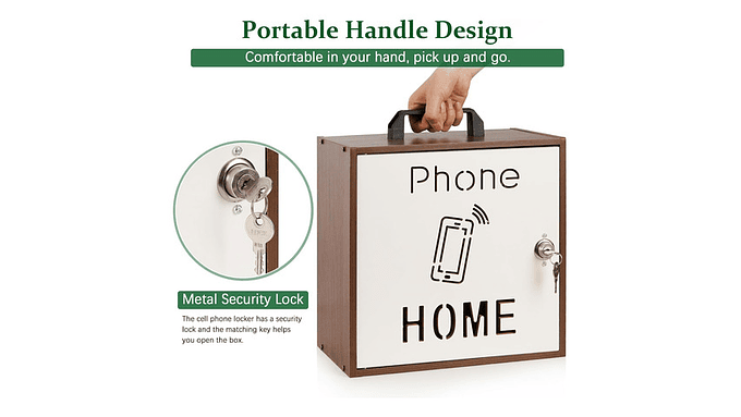 Caja Organizadora Para 33 Celulares Con Cerradura  Madera 5