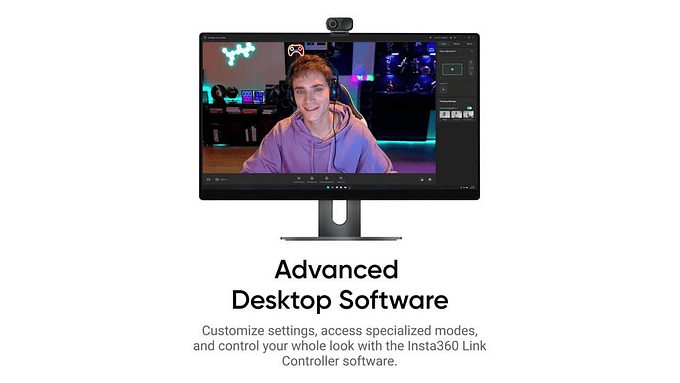 Cámara Web Insta360 Link 2c 4k Para Pcmac Con Encuadre Auto 2