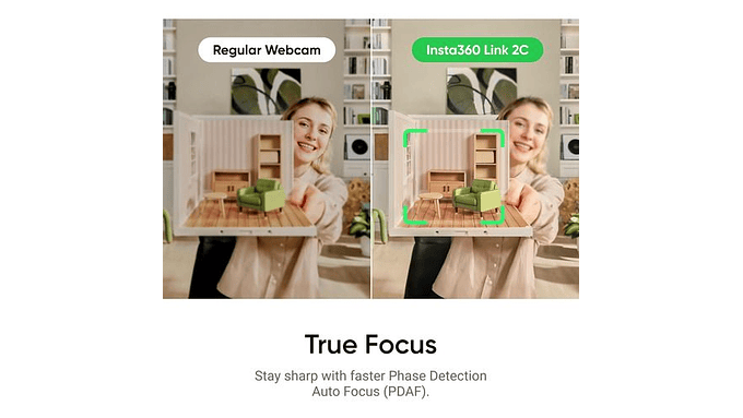 Cámara Web Insta360 Link 2c 4k Para Pcmac Con Encuadre Auto 8