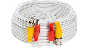 Cable Bnc Para Cámaras De Seguridad 20 Metro Cctv Blanco