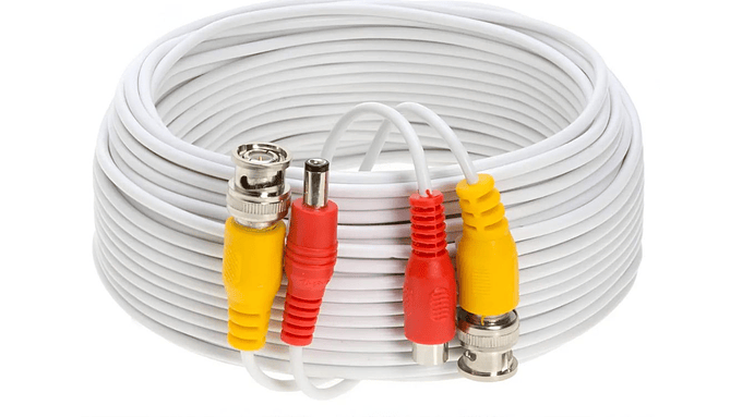 Cable Bnc Para Cámaras De Seguridad 20 Metro Cctv Blanco 1