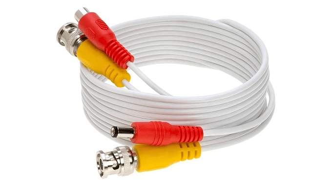 Cable Bnc Para Cámaras De Seguridad 20 Metro Cctv Blanco 2